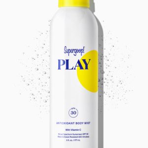 Supergoop! PLAY Antioxidant Body Mist SPF 30 with Vitamin C - Water & Sweat Resistant Sunscreen Spray, Non-Aerosol, 6 fl oz