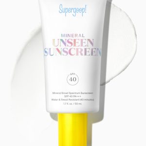 Supergoop! Mineral Unseen Sunscreen SPF 40 - 100% Mineral Invisible Face Sunscreen & Makeup Primer, Sensitive Skin Safe, Water & Sweat Resistant