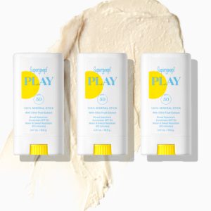 Supergoop! PLAY 100% Mineral Sunscreen Stick SPF 30 Trio Set - Water & Sweat Resistant, Vegan Broad Spectrum Protection for Sensitive Skin